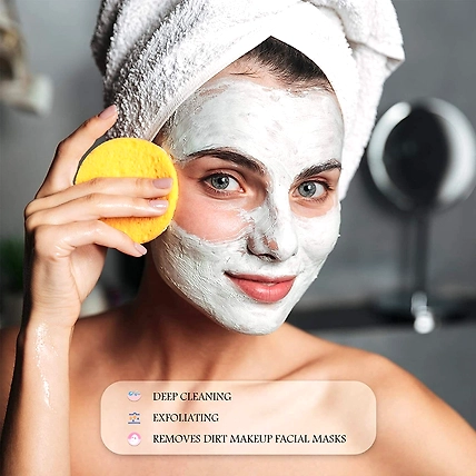 12 PCS Compressed Facial Sponge, Face Cleansing Sponges with Storage Container-5