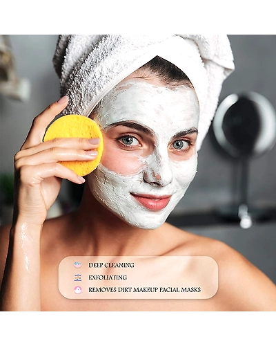 12 PCS Compressed Facial Sponge, Face Cleansing Sponges with Storage Container-5