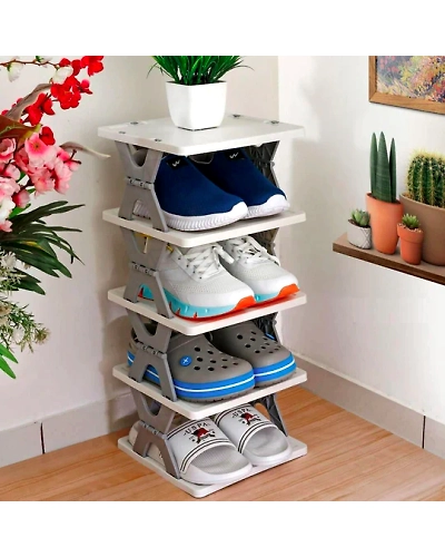 Corner Smart Foldable Shoes Shelf 5 Tier Shoe Rack-Shoe-rack