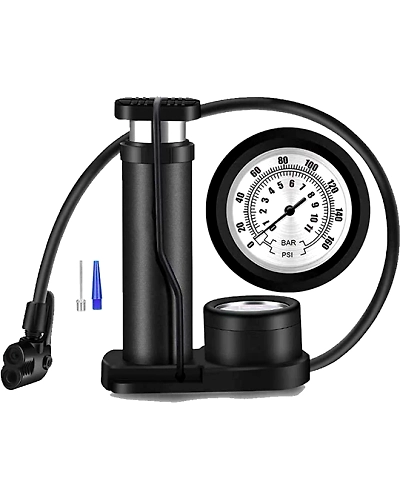 Black Foot Pump Aluminum + ABS Portable Foot Activated Foot Air Pump for car and Bike Bicycle-BlackFootPump