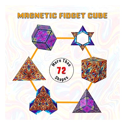 Magnetic Shape Shifting Cube/Box 70+ Shape - Multicolor-2