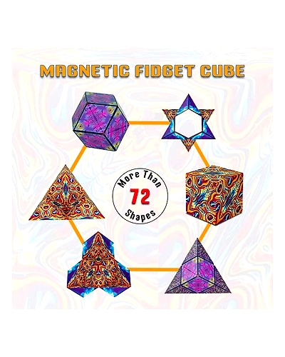 Magnetic Shape Shifting Cube/Box 70+ Shape - Multicolor-2