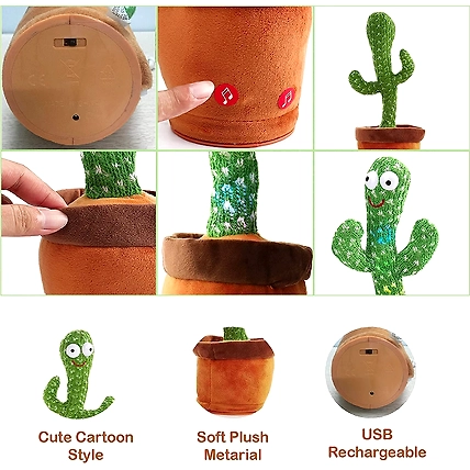 LED Musical Dancing &amp; Mimicry Cactus Toy-2