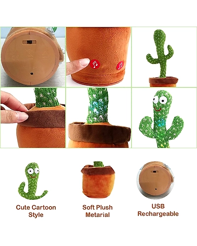 LED Musical Dancing &amp; Mimicry Cactus Toy-2