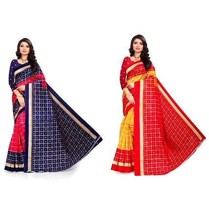 Elegant Printed Mysore Silk Saree (Pack Of 2)-SIlk-Saree-2pcs