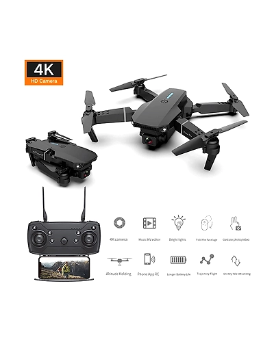 E88 RC Mini Drone with 4K Camera RC Wifi Control 90m Range-1