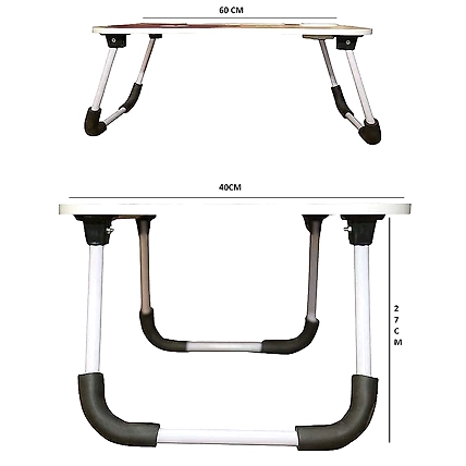 Denzcart Smart Multipurpose Foldable Laptop Table with Cup Holder, Study Table, Bed Table, Breakfast Table, Foldable and Portable-1