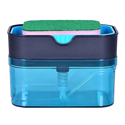 Denzcart Soap Dispenser for Dishwasher Liquid Holder, Liquid Dispenser Through Pump (Multi-Color, 400 ML) with Sponge-B0C5MMGQB7