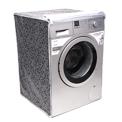 Denzcart Front Load Washing Machine Cover Suitable for 6.5 kg, 7kg &amp; 7.5 KG (Fits for IFB,LG,Samsung) Waterproof &amp; Dustproof (GREY AND BLACK)-B0CC58SQCM
