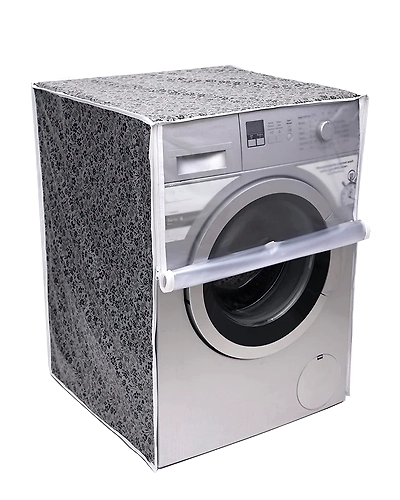 Denzcart Front Load Washing Machine Cover Suitable for 6.5 kg, 7kg &amp; 7.5 KG (Fits for IFB,LG,Samsung) Waterproof &amp; Dustproof (GREY AND BLACK)-1