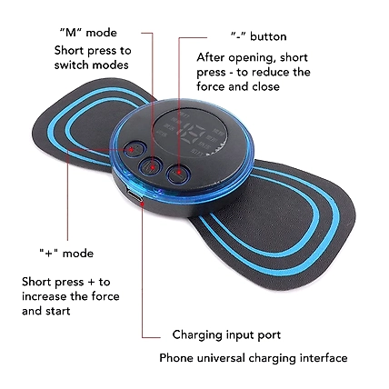 Denzcart Massager Butterfly Design Body Electronic Mini Cervical Massager, EMS Microcurrent Lymphatic Drainage Massage Pad, 8 Modes 19 Gears Adjustable Massager, Portable Neck and Back Relaxation-1