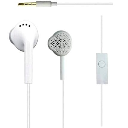 Denzcart White Earphone Samsung in Ear 3.5 mm Jack Earphone for Android Mobiles and All Smartphones (Wired with Mic)-B0CC54VY2K