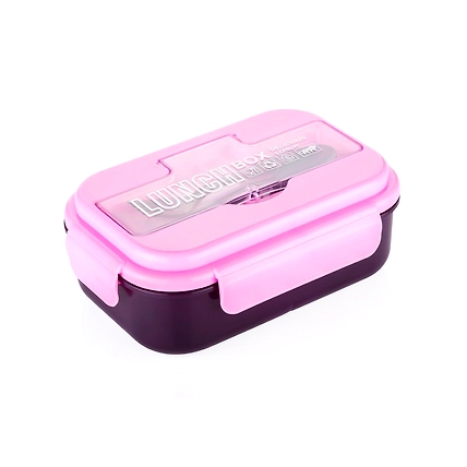 Leak Proof 3 Compartment Lunch Box with Pencil Box on Top Reusable Freezer Safe Food Containers with Spoon for Adults and Kids, PP Food Grade Plastic-MS-BLXRNT-IXZD