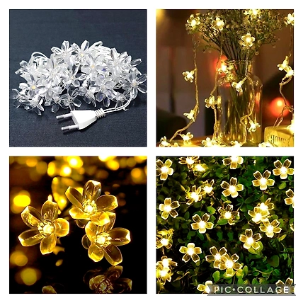 Denz cart Yellow Flower Rice Lights (Pack of 1)-B0BDR9LKQY