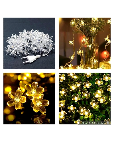 Denz cart Yellow Flower Rice Lights (Pack of 1)-B0BDR9LKQY