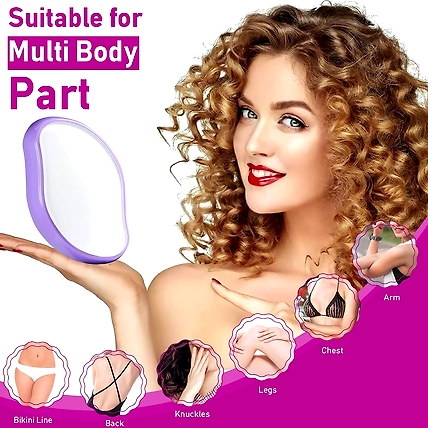ENLIWISH Crystal Hair Remover For Women And Men - Body Hair Remover Crystal Hair Eraser Painless Hair Removal Tool For Arms Legs And Back, Portable Mild Hair Remover, Reusable &amp; Washable-1