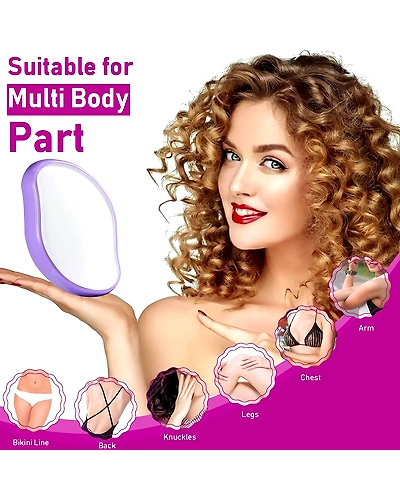 ENLIWISH Crystal Hair Remover For Women And Men - Body Hair Remover Crystal Hair Eraser Painless Hair Removal Tool For Arms Legs And Back, Portable Mild Hair Remover, Reusable &amp; Washable-1
