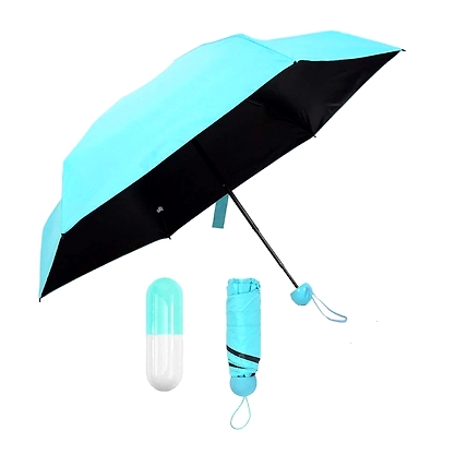 Generic Regular Wants Mini Cute Light and Small Capsule Umbrella with Cute Capsule Case (Sky Blue)-B09B66J3VF