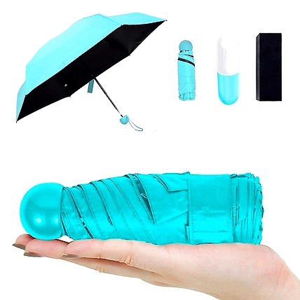 Generic Regular Wants Mini Cute Light and Small Capsule Umbrella with Cute Capsule Case (Sky Blue)-1