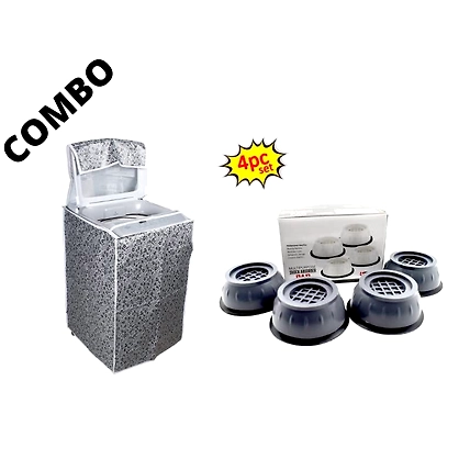 DC Combo of washing machine cover and 4 pcs Antivibration Pads-B09VKD1HH1