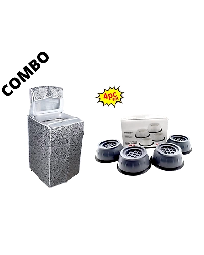 DC Combo of washing machine cover and 4 pcs Antivibration Pads-B09VKD1HH1