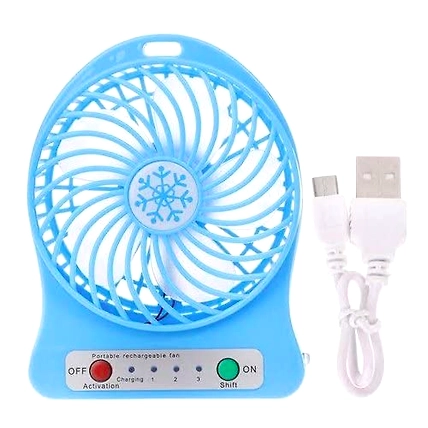 DC Usb Mini Fan Portable Chargeable Charging Desktop (10.5x 3.5x 14cm)-Multicolor-B09TVT8N34