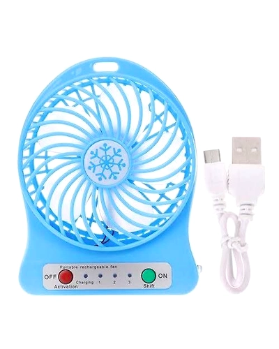DC Usb Mini Fan Portable Chargeable Charging Desktop (10.5x 3.5x 14cm)-Multicolor-B09TVT8N34