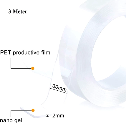 Denzcart Reusable and Washable Ivy Double Sided Adhesive Silicon Transparent Heavy Adhesive Sticky Tape-4