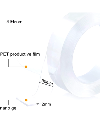 Denzcart Reusable and Washable Ivy Double Sided Adhesive Silicon Transparent Heavy Adhesive Sticky Tape-4