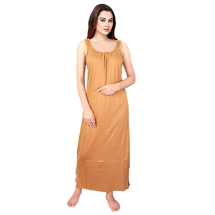 Denzcart Premium Hosiery Nighty Soft Light Gown for Women (Buff, 1)-B09GM6ZWQD