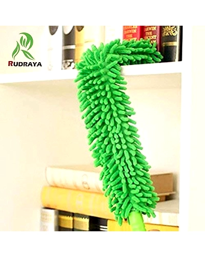 STARDOM MART Fan Mop Foldable Multipurpose Microfiber Ceiling Fan Duster/Flexible Brush for Car/Home Interior Clean Telescopic Pole Handle Flexible Bendable Washable Duster (Multicolor) Wet Duster-1