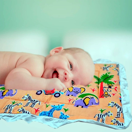 New Born Baby Lacy Cotton Baby Bed | Godari | Swaddle Bed | Godali | Crib Sheet | Bedding Set | Godadi | Baby Bed |Baby Mattress | Kids Bed | Cradle Bed - Multi-Color Pack of 3-1