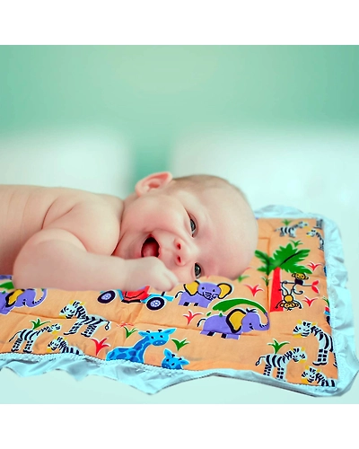 New Born Baby Lacy Cotton Baby Bed | Godari | Swaddle Bed | Godali | Crib Sheet | Bedding Set | Godadi | Baby Bed |Baby Mattress | Kids Bed | Cradle Bed - Multi-Color Pack of 3-1