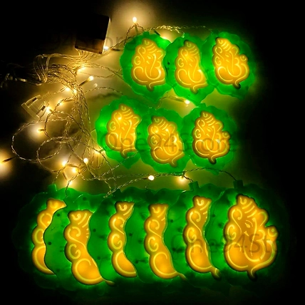 Denz cart Yellow Ganesh Rice Lights (Pack of 1)-B0BDR87FQ4