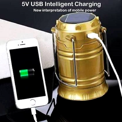 Denzcart Portable Rechargeable Solar LED Lantern Emergency Light Bulb, Travel Camping Lantern (Multi Colours)-1