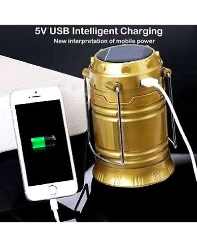 Denzcart Portable Rechargeable Solar LED Lantern Emergency Light Bulb, Travel Camping Lantern (Multi Colours)-1