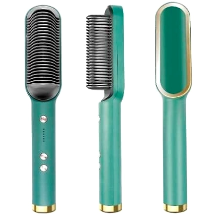 Denzcart Hair Straightener Brush, Hair Straightening Iron Built with Comb (Multicolor)-B09XDTLFPQ