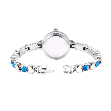 DC Stylist Ladies Watch with Diamonds- Silver with Blue Diamonds-1