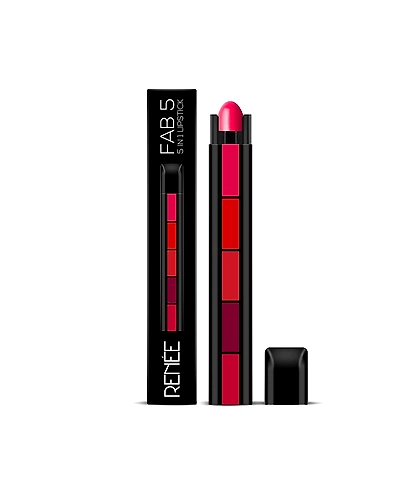 Lipstick 3gm| Black Lipstick with Pink Payoff | Long Lasting Nourishment, Enriched with Vitamin E &amp; Jojoba Oil | Vegan &amp; Paraben Free-5-in1-lipstick