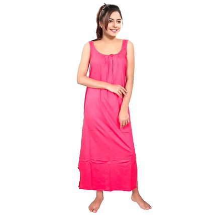 Denzcart Premium Hosiery Nighty Soft Light Gown for Women (Dark Pink, 1)-B09GMBMFYN