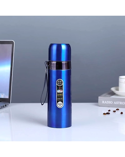 Denzcart Premium Insulated Stunning Printed Water Bottle | Vaccume Flask | Double Wall Insulated (Blue)-B0BW43H8J7