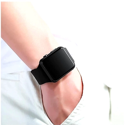 Digital Watch - For Boys &amp; Girls DZ-426 HOT LOOKING LED SILICON STRAP SHAPE SQUARE DIAL LIKE SMART LOOK BLACK WATCH FOR MEN'S AND KID'S AND BOY'S AND GIRLS-1