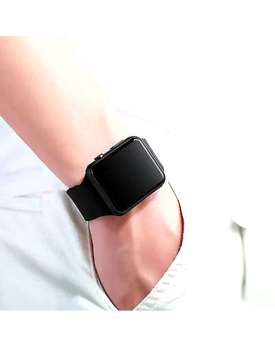 Digital Watch - For Boys &amp; Girls DZ-426 HOT LOOKING LED SILICON STRAP SHAPE SQUARE DIAL LIKE SMART LOOK BLACK WATCH FOR MEN'S AND KID'S AND BOY'S AND GIRLS-1