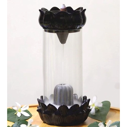 Denzcart Shiv Ling Back Flow Fountain Incense Burner/Holder (Free 10 Back Flow Incense Cones)-B0BTVWYCDD