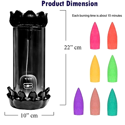 Denzcart Shiv Ling Back Flow Fountain Incense Burner/Holder (Free 10 Back Flow Incense Cones)-1
