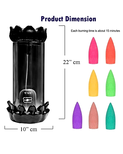 Denzcart Shiv Ling Back Flow Fountain Incense Burner/Holder (Free 10 Back Flow Incense Cones)-1