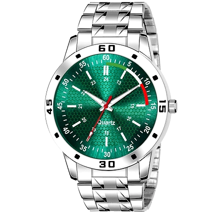 Denzcart Premium Black Dial Watch (Avio Steel) (Green Dial)-B09XF55X5K