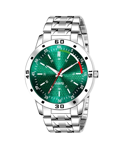 Denzcart Premium Black Dial Watch (Avio Steel) (Green Dial)-B09XF55X5K