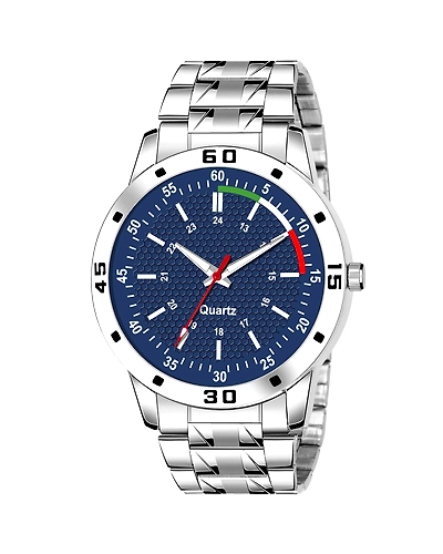 Denzcart Premium Black Dial Watch (Avio Steel) (Blue Dial)-B09XF5MLQD