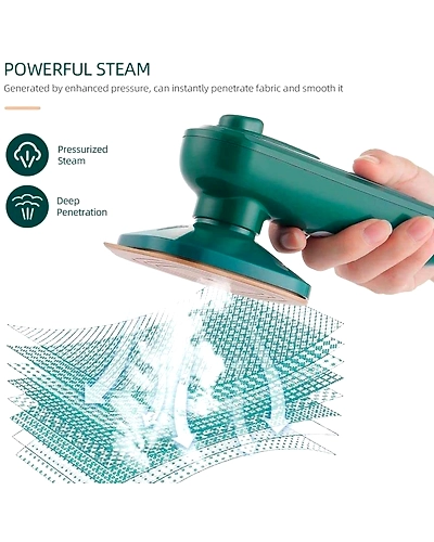 Denzcart Portable Micro Steam Iron, Green Iron Handheld Garment Steamer, Dry And Wet Wrinkles Removing Lightweight Steamer For Home Office, Fast Heat Mini Ironing-1